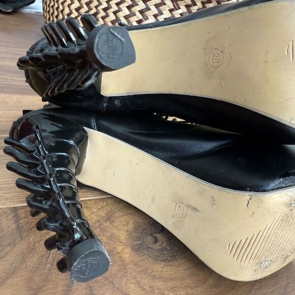 Gothic Babe Gothic Punk Bone Heel Boots Black $184 38 - Picture 13 of 14